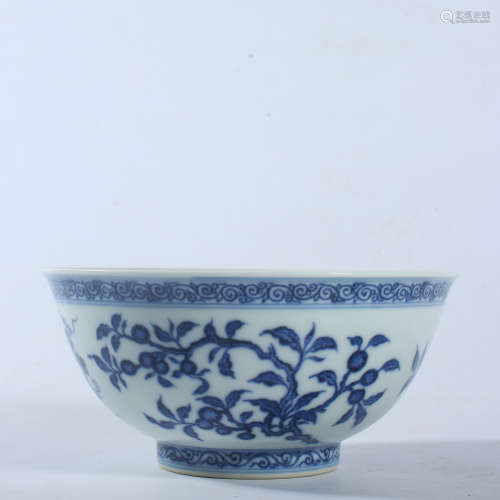 Qing yongzheng blue and white bowl