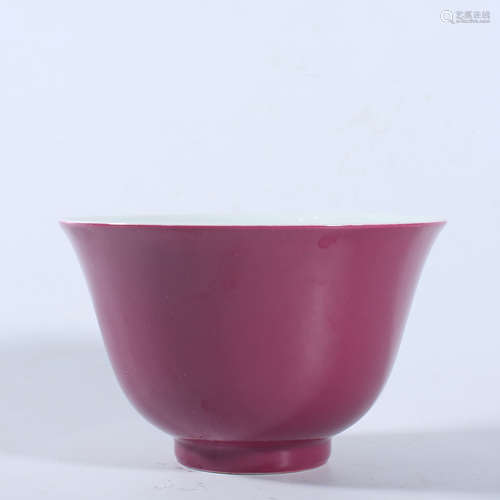 Qing Kangxi Carmine Bowl