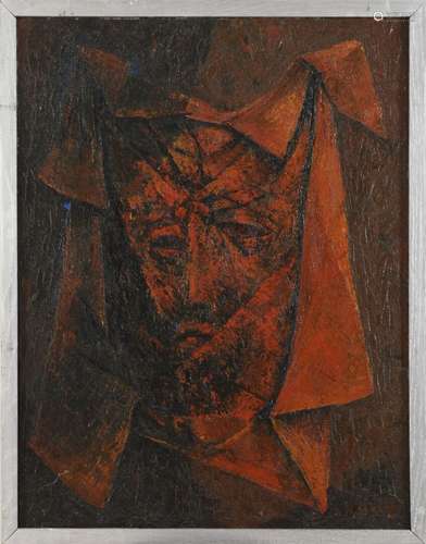 Vincent GONZALEZ (1928-2019) Visage, Huile sur toile, Monogr...