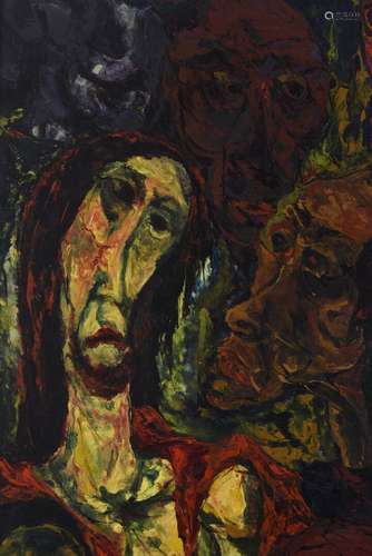 Vincent GONZALEZ (1928-2019) Le Christ insulté Huile sur toi...