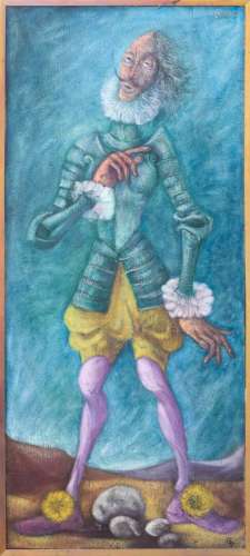 Vincent GONZALEZ (1928-2019) Don Quichotte, Huile sur toile,...