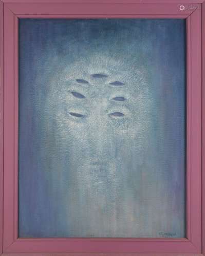 Vincent GONZALEZ (1928-2019) Composition bleue, Huile sur to...