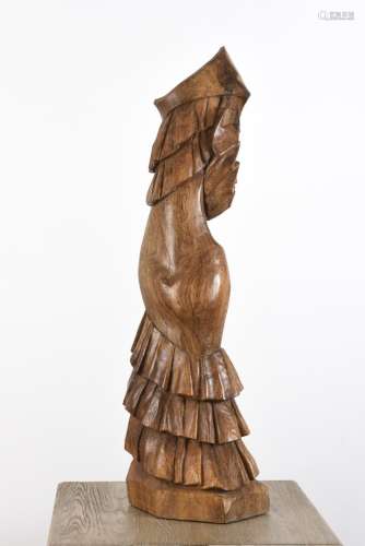 Vincent GONZALEZ (1928-2019) Flamenco, Sujet en chêne sculpt...
