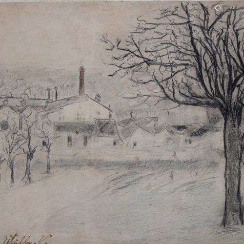 Maurice UTRILLO (1883-1955) Paysage, la butte pinson, les ca...