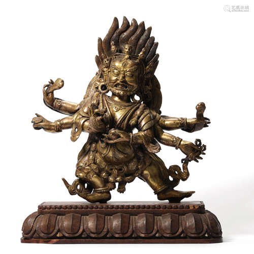 A Gilt-bronze Figure of Mahakala