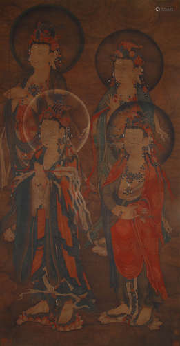 A Chinese Painting of Bodhisattvas Group