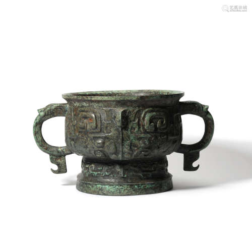 A Bronze Taotie Gui Food Vessel