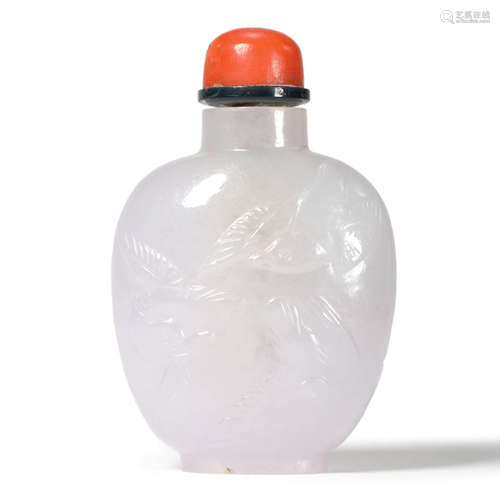 A Carved Jadeite Snuff Bottle