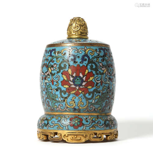 A Cloisonne Enamel Lotus Scrolls Water Dropper