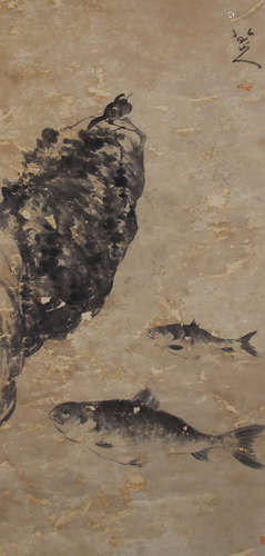 A Chinese Painting Of Carps Signed Badashanren