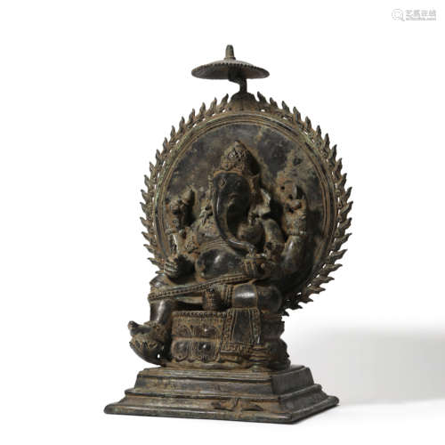 A Copper-alloy Seated Ganesha