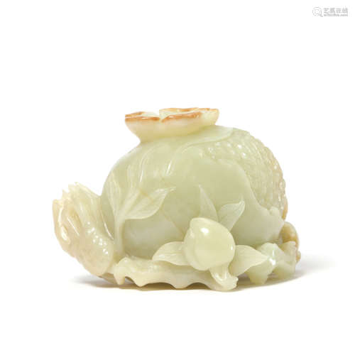 A Carved White Jade Waterpot