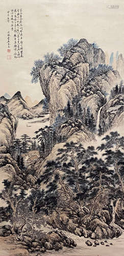 A Chinese Painting Of Landscape Signed Wu Qinmu