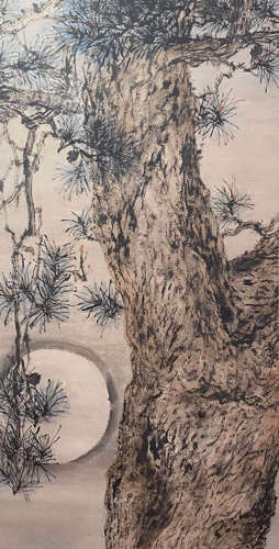 A Chinese Painting of Pine and Moon