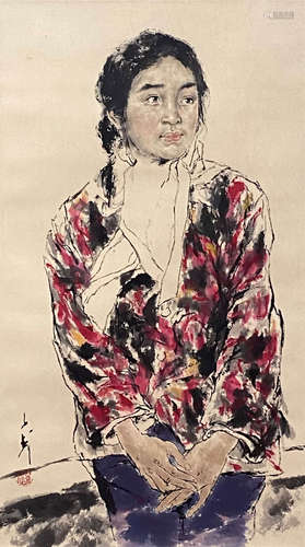 A Chinese Painting Of Figure Signed Wang Ziwu