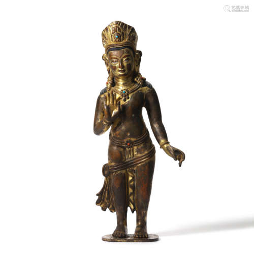 A Gilt Bronze Figure of Avalokitesvara