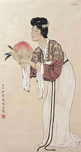 A Chinese Painting Of Figure Signed Xu Beihong