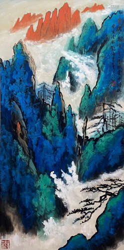 A Chinese Painting Of Landscape Signed Liu Haisu