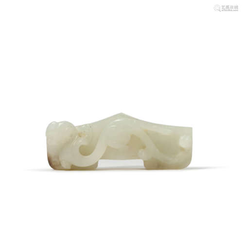 A Carved White Jade Sword Guard