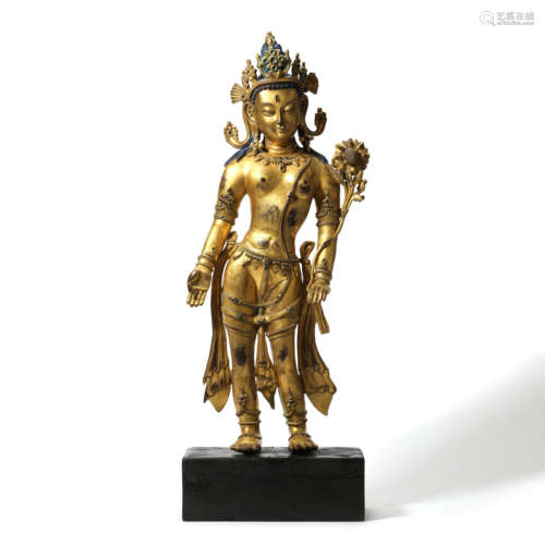 A Nepalese Gilt-bronze Padmapani