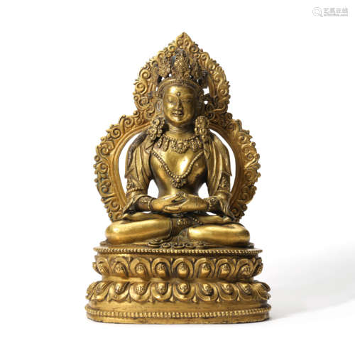 A Gilt-Bronze Seated Buddha Statue