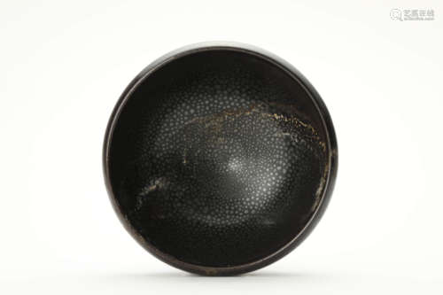 A Black Glaze Oil Splashed Tea Bowl