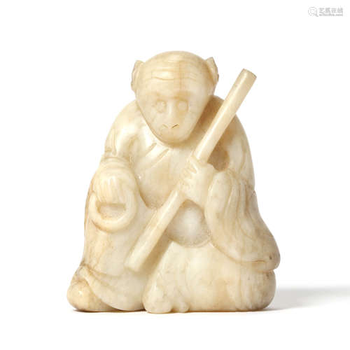 A Carved Jade Figure Of Monkey