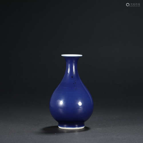 清及藍釉玉壺春瓶