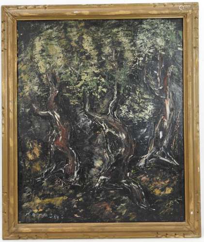 Ramon JOU SENABRE (1893-1978): les oliviers. Huile sur toile...