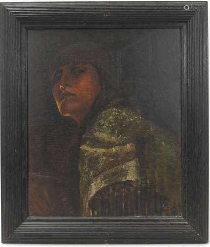 Sepp FRANK (1889-1969). Portrait de femme. Huile sur panneau...