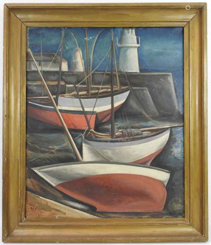 Serge FOTINSKY (Odessa 1887 - Paris 1971) : Marine (les barq...