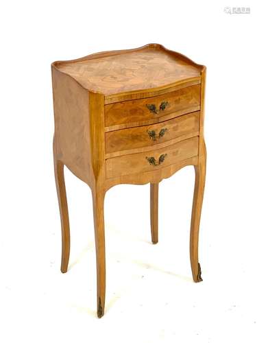 CHEVET CHIFFONIER en bois d eplacage marqueté. Style Louis X...