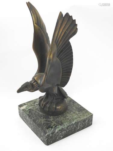 MAX LE VERRIER (1891-1973). Mascotte automibile en bronze re...