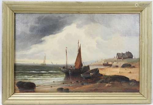 A. BOUDIN (XIXème). Marine. Huile sur toile. Signé en bas à ...