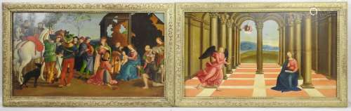 Ecole du XXème d'après Raphael: L'annonciation et l'adoratio...