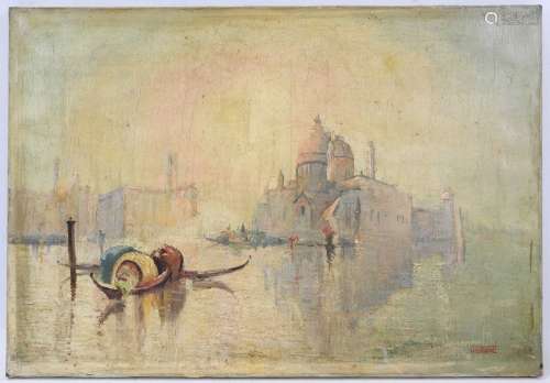 J. GATINAULT (XXème). Venise. Huile sur toile. Signé en bas ...