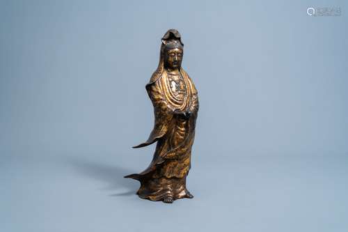 A Japanese gilt bronze figure of Kannon, Edo/Meiji, 18th/19t...