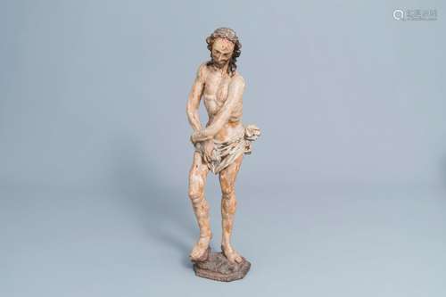 A carved and polychrome painted wooden 'Ecce Homo', Spain, 1...