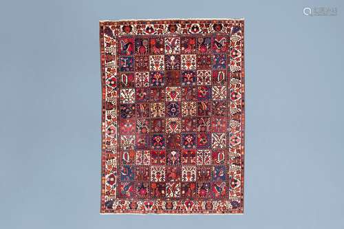 An Oriental Bakhtiari rug with typical 'garden compartment' ...