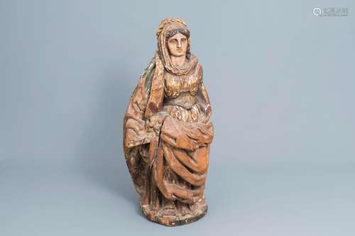 A Southern European carved, gilt and polychrome painted wood...