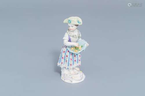 A polychrome Meissen porcelaine figure of a fruit picker, 19...