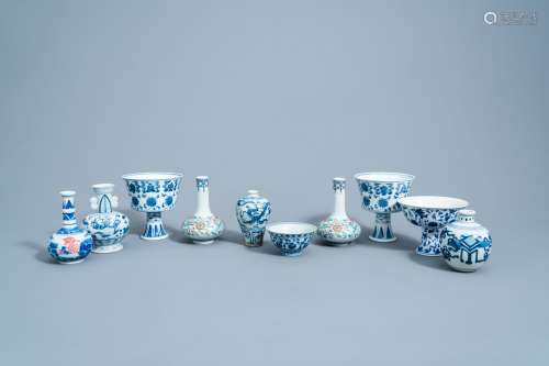 A varied collection of Chinese blue, white and doucai porcel...