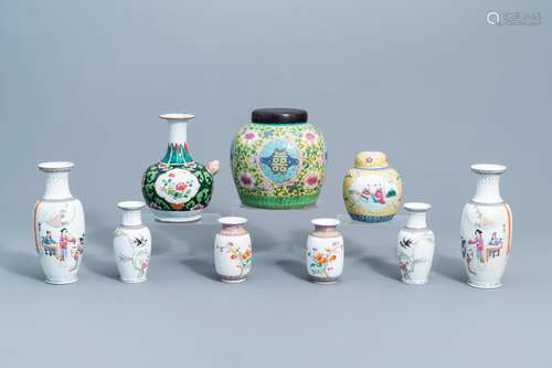 A varied collection of Chinese famille rose porcelain, 19th/...