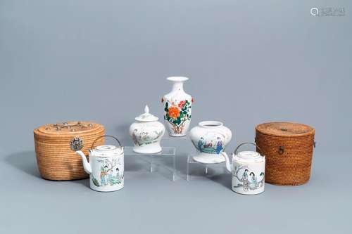 A varied collection of Chinese famille rose porcelain, 19th/...