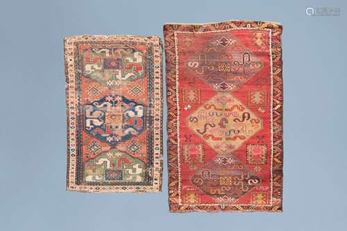 Two Caucasian cloudband 'Chondzoresk Kazak' rugs, wool on co...