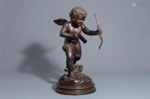 In the manner of Joseph d'Aste (1881-1945): Cupid, patinated...