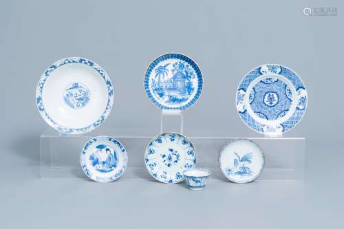 A varied collection of blue and white porcelain, Kangxi and ...
