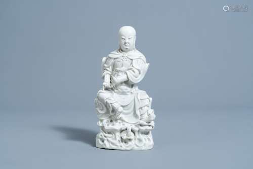 A Chinese blanc de Chine figure of Chen Wu, the Dark Emperor...
