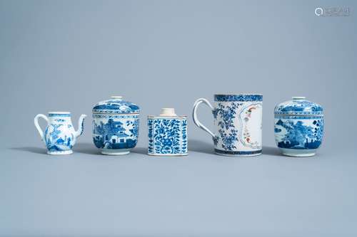 A varied collection of Chinese blue, white and famille rose ...