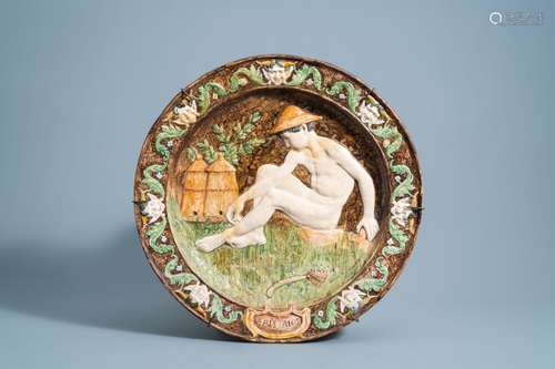 Max Claudet (1840-1893): A large polychrome 'Aristaios' char...